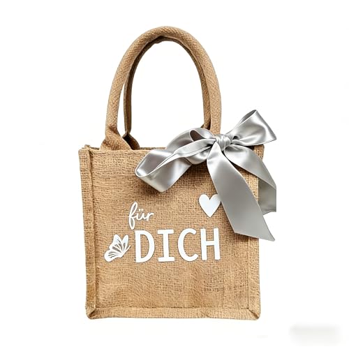 RunFar shop Jutetasche Geschenktasche Geschenke Jute Shopper Bag Jute Einkaufstasche zum Muttertag für Beste FreundinJute Kleinigkeit Tasche Geschenkidee Kleine Auszeit Jutebeutel Einkaufstasche