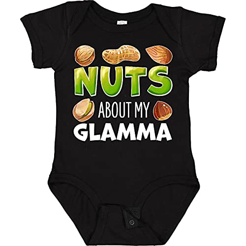 Image of inktastic Nuts About My Glamma Peanut, Almond, Pistachio Baby Bodysuit 6 Months 0040 Black 39f12