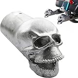 Generic Skull Muffler Exhaust Tip Skull Metal Exhaust Pipe Head Universal Motorcycle Exhaust Pipe Halloween Decoration Easy to Installment (1), White
