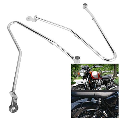 Soportes de montaje universales para alforjas de motocicleta con barra de soporte lateral y protector compatibles con Triumph Bonneville T100 900 (Sliver, Metal) miniatura 2