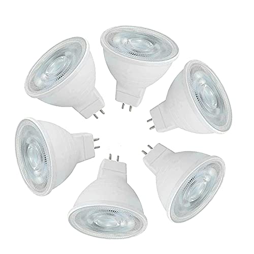 OUGEER 6 pezzi MR16 LED 5W GU5.3 Lampadine Bianca Fredda 6000K Equivalente 50W Lampadina alogena GU5.3 MR16 Riflettore GU5.3 spotlight 500lm Non Dimmerabile 120 Gradi AC/DC 12V