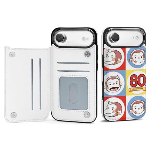 手帳型 おさるのジョージ (2) 対応 iPhone 17 Air ケース カード収納 スマホケース 財布型 携帯ケース 軽量 全面保護 スタンド機能 おしゃれ お祝いギフト