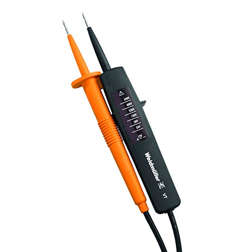 Weidmüller Spannungsprüfer VT (Spannungsanzeige 12 – 690 V AC/DC, Messgerät mit LED-Anzeige, Prüfspitzenschutz, keine Batterie erforderlich, VDE geprüft) 480079, Schwarz
