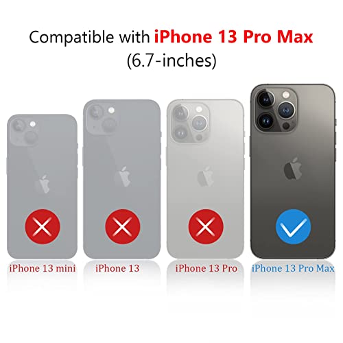 Varikke Iphone 13 Pro Max Wallet Case - Women's 9-Card Holder, Detachable Magnetic Cover, Kickstand, Glitter Pu Leather, Mint #TOP7