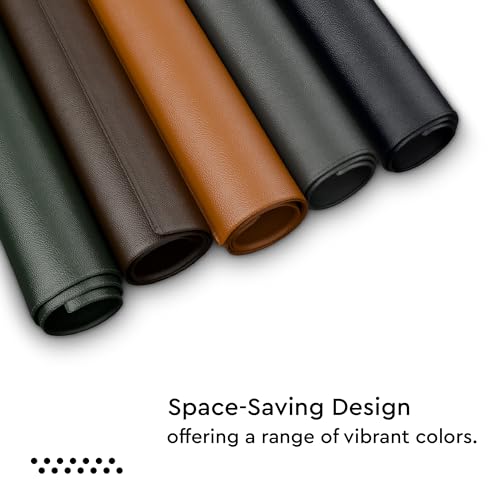 Image of Encasa XO Leather Dining Table Mats Set of 4 | Water Repellent & Heat Resistant Dining Table Mats | Washable & Easy to Clean Placemats for Kitchen Decor - 42x30 cm (Navy Blue)