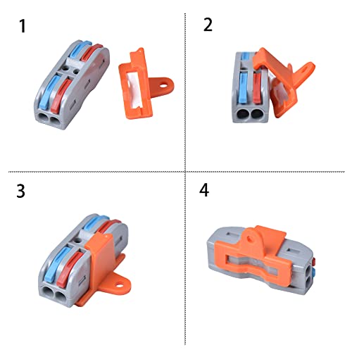 Glutoad 65Pcs Lever Wire Connectors Kit With Bases & Screws, Compact Splicing Wire Connectors Push-In, Inline Electrical Connectors Assortment Pack, For Quick Connect 28-12 Awg #TOP4