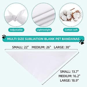 Blank Dog Bandanas-1PCS, DIY Solid White Triangle Scarf Premium Cotton Handkerchief or Bib, Personalized Design Birthday/Party Fun Idea Gift for Large Medium Pets Blank Dog Bandanas-1PCS, DIY Solid White Triangle Scarf Premium Cotton Handkerchief or Bib, Personalized Design Birthday/Party Fun Idea Gift for Large Medium Pets