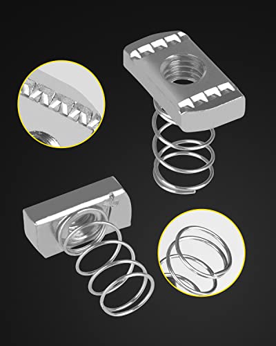 Gzbevitar 120 Pcs Strut Channel Nuts 1/2''-13 With Standard Spring, Thickened Zinc Plated Nuts For Unistrut Channel #TOP2