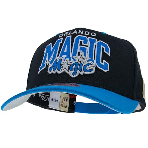 Mitchell & Ness Team Arch Gorra de Béisbol con Cierre a Classic Red Presión - Orlando Magic (Negro/Azul Rey)