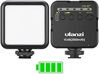 Camera Light, ULANZI VL49 Led Video Light Dimmable with 2000 mAh Battery, Portable Light Photography Rechargeable, Brightness Adjustable for Youtube,Studio,Livestreaming,DSRL,Camcorder Shooting