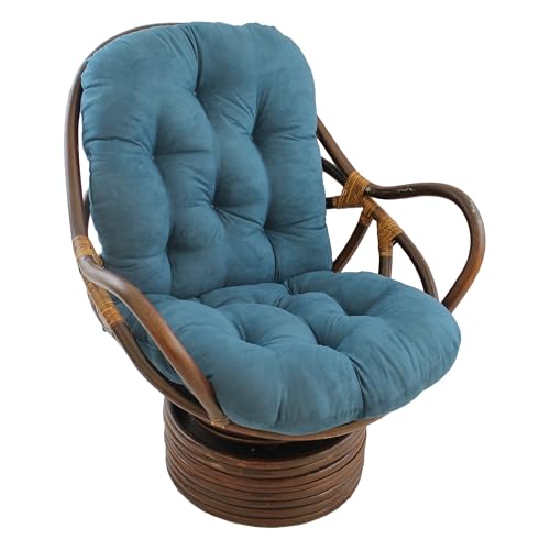 Blazing NeedlesPolyester Microsuede Tufted High Back Chair Cushion 1 Count Pack of 1 Aqua Blue product thumbnail 20