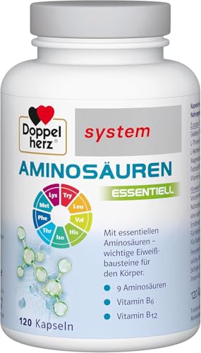 Doppelherz system AMINOSÄUREN ESSENTIELL – Plus Vitamin B6 und Vitamin B12 für den Stoffwechsel – 120 Kapseln