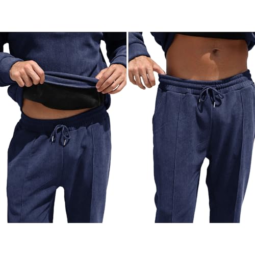 Survêtement en Velours Côtelé pour Homme Sweat-Shirt doublés de Polaire et Pantalon Ensemble de Jogging – Image 6