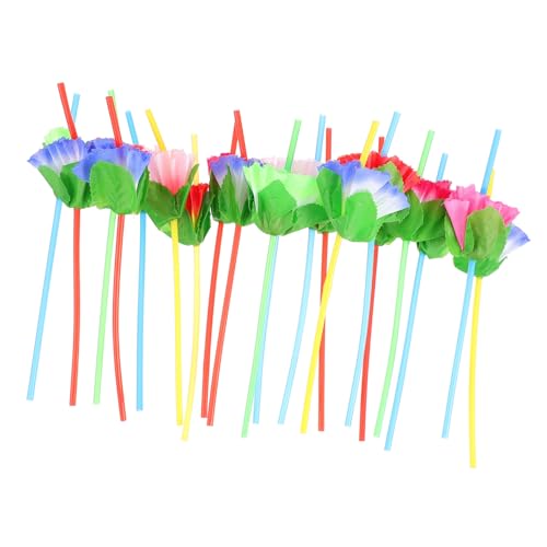 100 pitillos plásticos desechables flexibles de colores miniatura 1