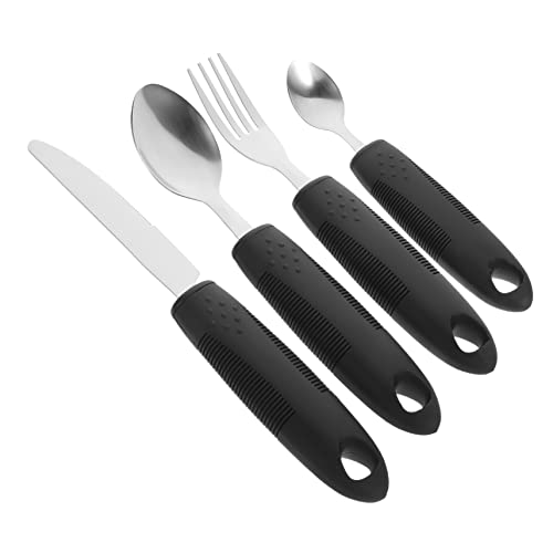 IWOWHERO Living Tremble Proof Tableware Portable Adult Utensil Fork Spoon for Elderly Travel Cutlery Set