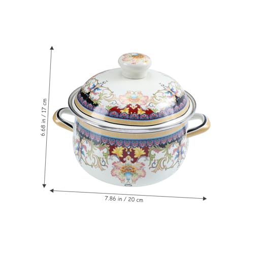 Casserole émaillée double anse avec couvercle marmite soupe - 3