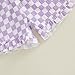 Toddler Baby Girls Summer Outfit Fashionable Plaid Flying Sleeve Ruffle Tops with Shorts 2Pcs Set (Purple, 6-12 Months)