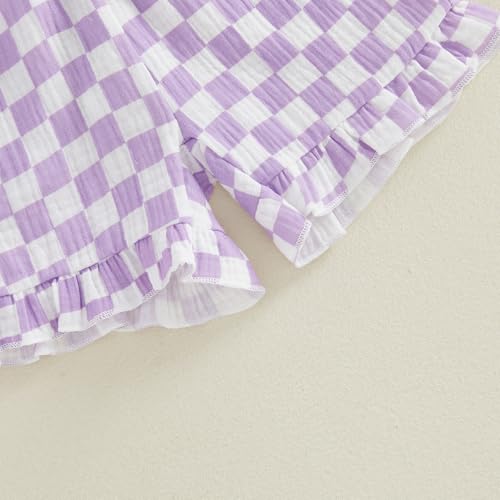 Image of Little Toddler Kids Girl Clothes Set 1-8 Years Summer Outfits Solid Color Tank Tops & Shorts