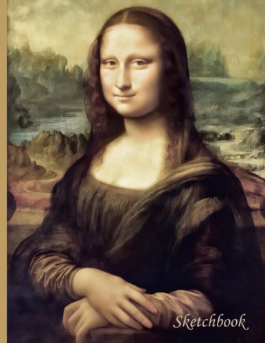 Sketchbook: Unlined Notebook - Large (8.5 x 11 inches) - 100 Blank Pages + 10 Pages for Notes - Artistic Vintage Cover, Mona Lisa. Product Code: NS1 FT2 IT1 NU0 S3