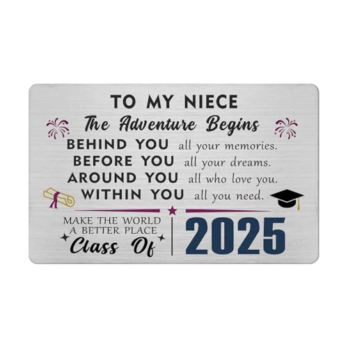 Niece Graduation Card 2025 – Gifts for Niece High Middle School College 5th 8th Grade University Nurse Graduate Card