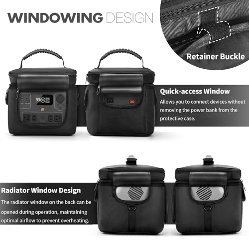 OCXLLEATLY Carrying Case Compatible with ECOFLOW River 2 MAX Portable Power Station, Travel Storage Bag with Zipper Windows For Generator, Charging Cable and Accessories by OCXLLEATLY - Image 4