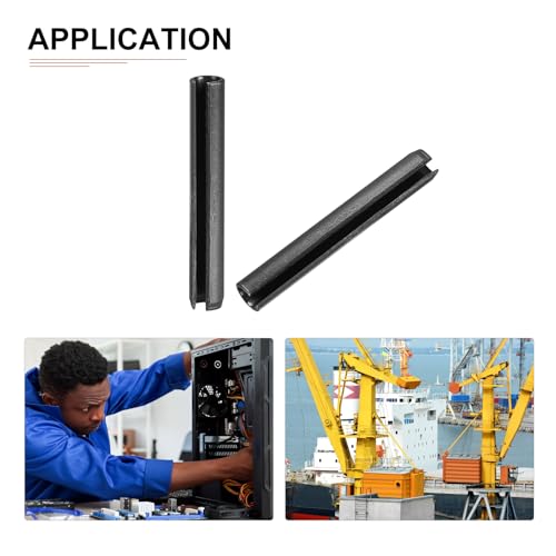 DTGN 6mm x 40mm(DxL) Geschlitzt Feder Pin - 30Pack - Gut für Haus Maschinenverschluß - 65Mn Feder Dübel Spannung Rolle Pin - Schwarz