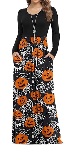 Image of VIISHOW Women's Long Sleeve Loose Plain Maxi Dresses Casual Long Dresses with Pockets