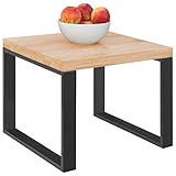 Mesa auxiliar de madera de Roble Macizo estilo industrial. Calidad Superior