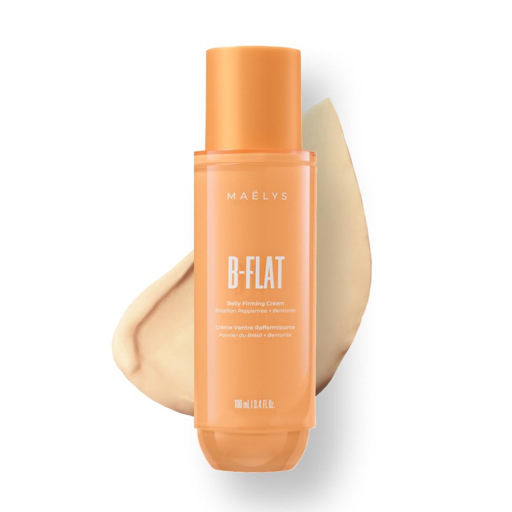 MAELYS B-Flat Cellulite Stretch Marks Firming Cream | Belly Skin Treatment | Anti-Cellulite Stomach Lotion with Arabica Coffee & Hyaluronic Acid.