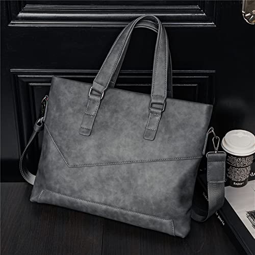Briefcases Messenger Bags Laptop Bag MenLeather Large Capacity Retro Briefcase Handbag File Bag Single Shoulder Bag Cross-Body Bag4