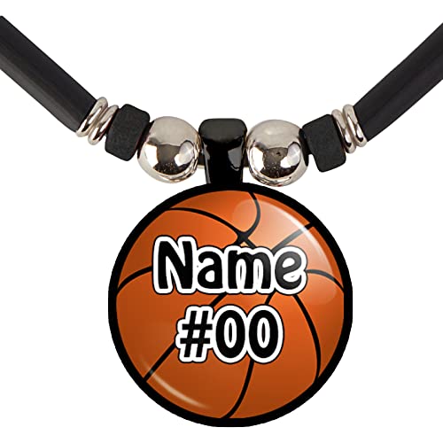 SpotlightJewels Customized Basketball Necklace with Your Name and Number- Perfect for Basketball Players, Basketball moms, Basketball Teams and Coaches