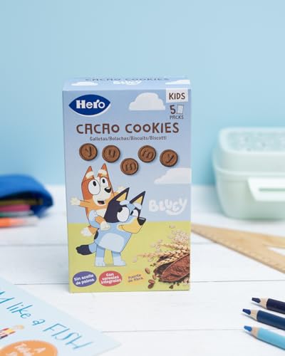 Miniatura 6 de Hero Solo, Galletas Infantiles De Cacao Bluey, Snack Con Cereales Integrales Y Zumo De Uva, Fuente De Fibra, Formas Divertidas, 100g X 6uds