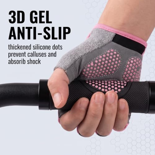 MNYXIS Gants Vélo Enfant, Mitaines de Sport Antidérapantes et Respirantes pour Fille 3-6 Ans, Gants Cyclisme avec Rembourrage pour VTT, Trottinette, Roller et Escalade - Rose, Taille M – vue 6