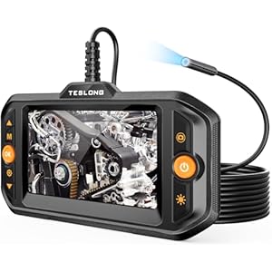 Teslong Endoscope Borescope with Light, Snake Inspection Camera for Automotive Engine, Waterproof Fiber Optic Camera for Mechanics - Ideal for Wall, Vent, Wire Video Scope (16.5FT)