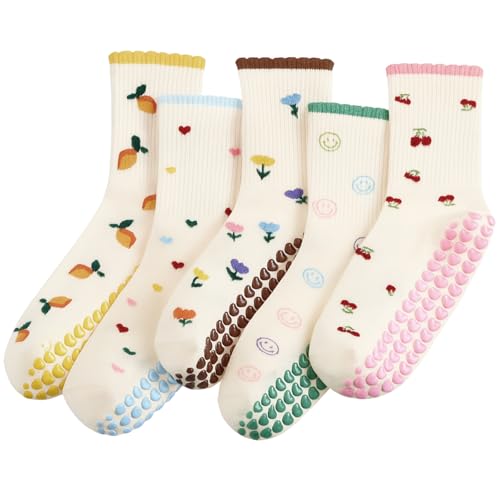 Halfchet Women’s Pilates Grippy Socks (5 Pairs)