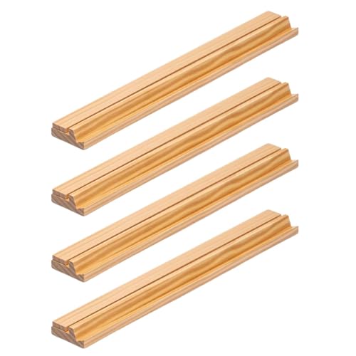 Racks à tuiles de mahjong en bois, supports de table antidérapants x4