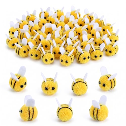 VVPENA 40 Stück Filz Bienen Deko Mini Dekoration für DIY Handwerk Anhänger Wand Hut Kostüm