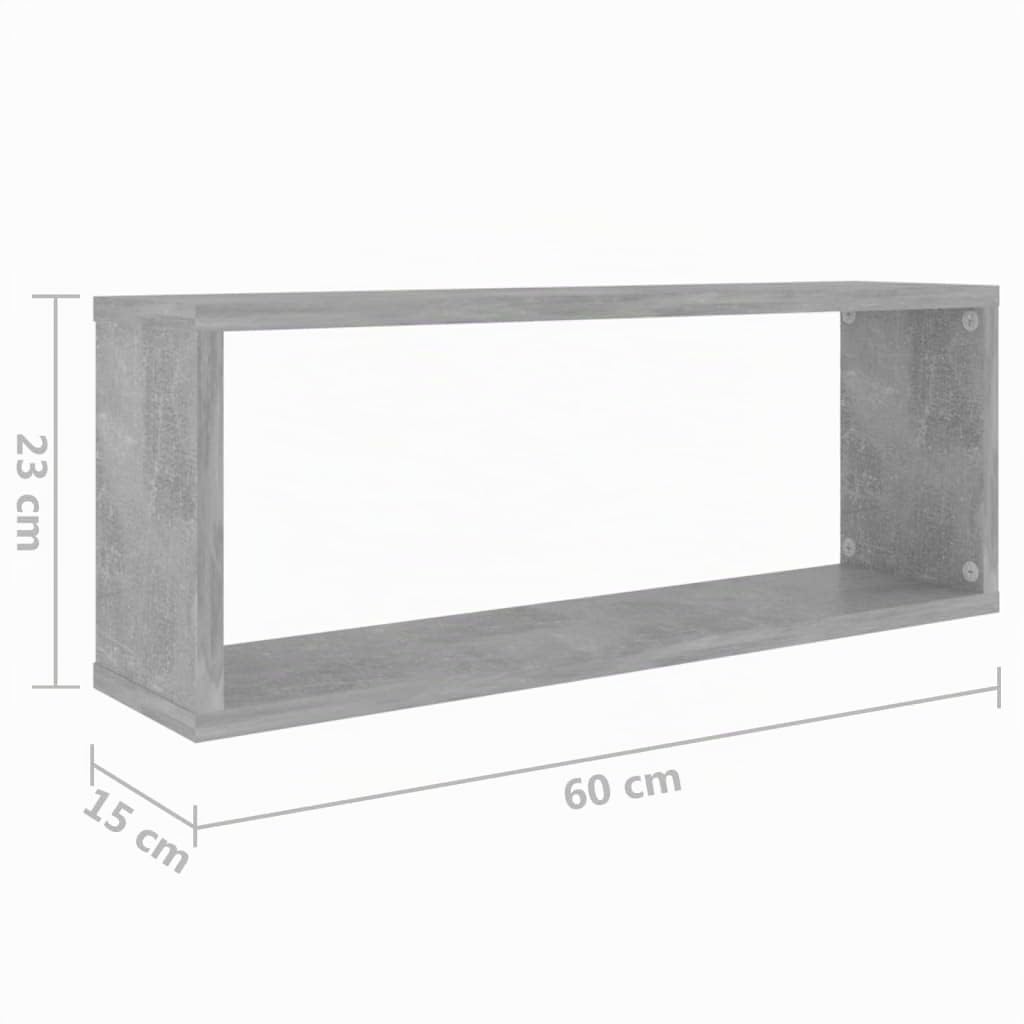 vidaXL Étagères Murales Cube 6 pcs, Supports Suspendus, Tablettes Flottantes, Meubles de Salon Salle de Séjour, Gris Béton Bois d'Ingénierie