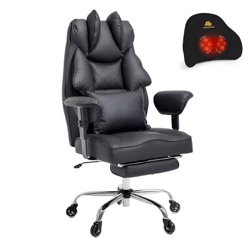 Asukale Bürostuhl 200kg | 2 Lendenkissen (Massage+Standard) XXL Sitz – Ansicht 1