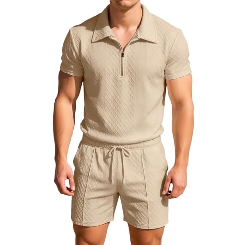 Ensemble homme décontracté en kaki taille L pour le sport et l'été