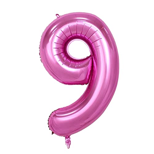 Image of Birthday Decoration Item Pink 32 Inches 9 Numbers Foil Helium Balloons|Birthday Decoration Kit For Boy Girl|Number Foil Balloon|Birthday Decoration Item For Boy Girl Adult,Pack Of 1