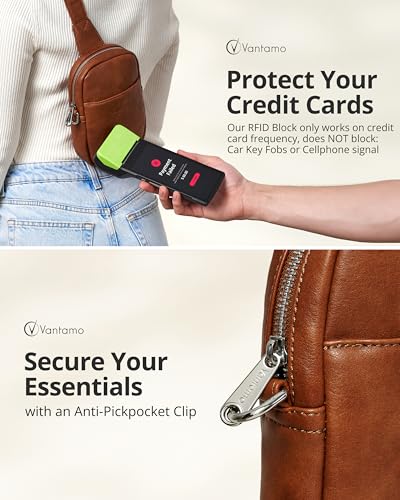 Vantamo Sling Bag for Women Adjustable Strap, RFID & Anti-Pickpocket Clip Cross Body Bags for Women, PU Leather Pack2