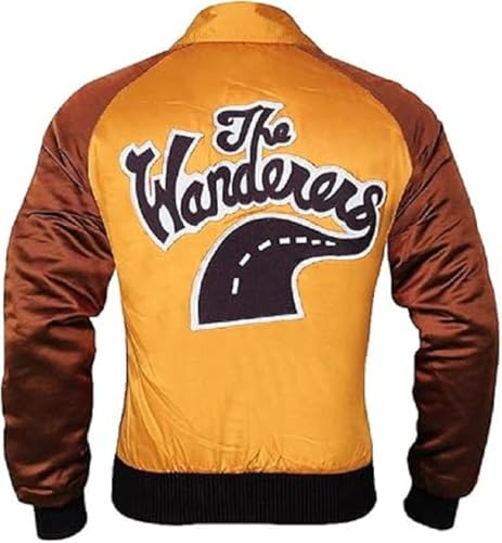 ZM ATTIRE Ken Wahl The Wanderers Veste en satin pour homme, Orange - Satin, S