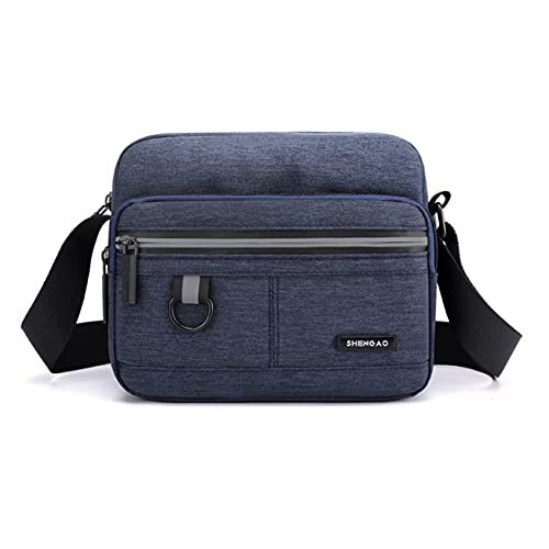 Mosestons Sac à Bandoulière pour Homme, Sac à Bandoulière en Toile, Pour les Voyages d'Affaires, l'École, Le Travail Quotidien, Horizontal 20 x 16 x 7 / Paragraphe Vertical 16 x 19 x 8 Cover