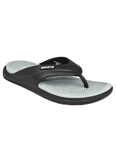 Impakto by Ajanta Classic Slippers for Men | Stylish, Comfortable & Lightweight Flip Flops for Men's | Flexible & Durable | Flat, Rubber, Anti Skid, S