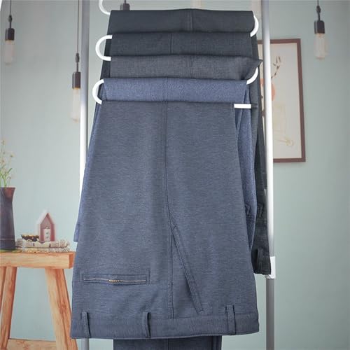 Men's Business Casual Dress Pants Stylish Slim Fit Suit Pants Solid Color Straight Fit Work Pants4