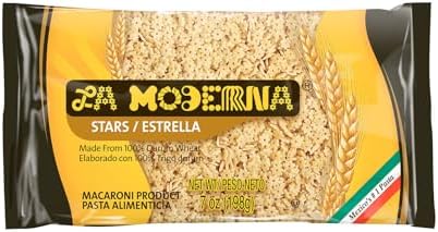 LA MODERNA, Estrella, Pasta, Hecha con Sémola de Trigo Durum, Enriquecida con Vitaminas y Hierro, 7 oz