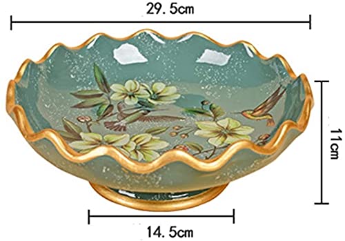 ERoomQ Pasta Bowls Bowls Unique Modern Large Ceramic Fruit Bowl Vintage Fruit Bowl - Floral Pattern,