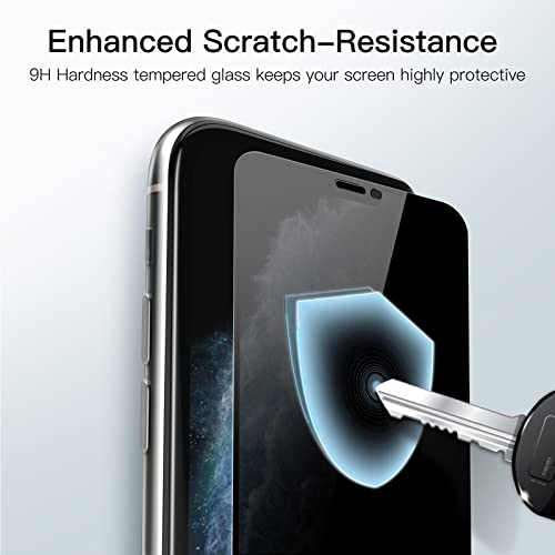 Image of JETech Privacy Full Coverage Screen Protector for iPhone 11 Pro /X /XS 5.8-Inch, Anti-Spy Tempered Glass Film, Edge to Edge Protection Case-Friendly, 2-Pack