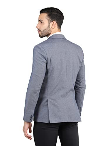 Image of CHKOKKO Men Checked Winter Wear Regular Fit Coat BlueMelange